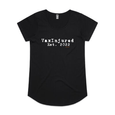 Womens Vax Injured 2022 Front Print White Ink Thumbnail