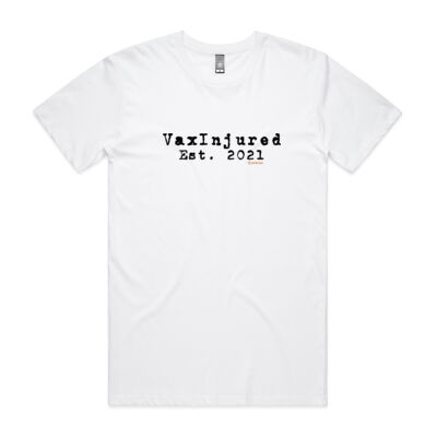 Mens/Unisex Vax Injured 2021 Front Print Black Ink Thumbnail