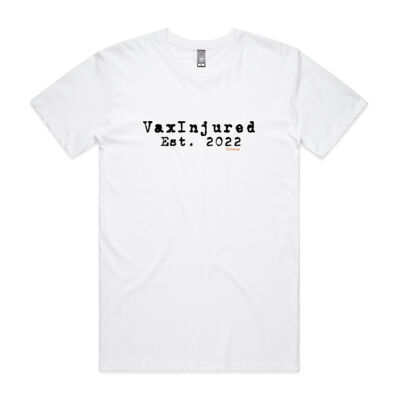 Mens/Unisex Vax Injured 2022 Front Print Black Ink Thumbnail