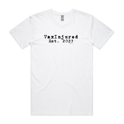 Mens/Unisex Vax Injured 2023 Front Print Black Ink Thumbnail